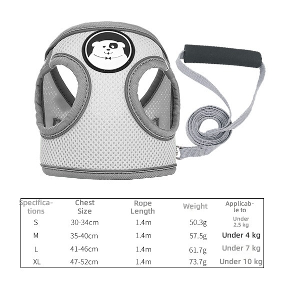 Cross-Border Pet Reflective Leash Harness Vest Type Anti-Breakaway Harness Breathable Cat and Dog Leash - Image 8