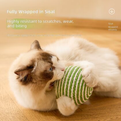 Kitten toy sisal ball cat stick cat self-relief molars grinding claws can sound toy in stock wholesale
