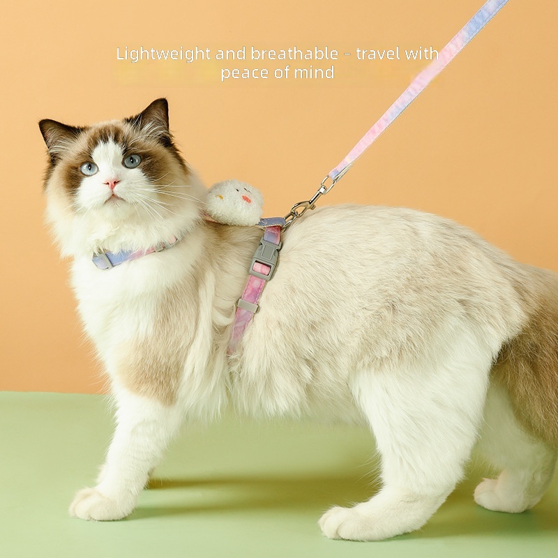 Cats Chest and Back Cute Bear Accessories Anti-break Free into Kitten Safety Buckle Traction Rope Special for Pets Walking Cats - Image 2