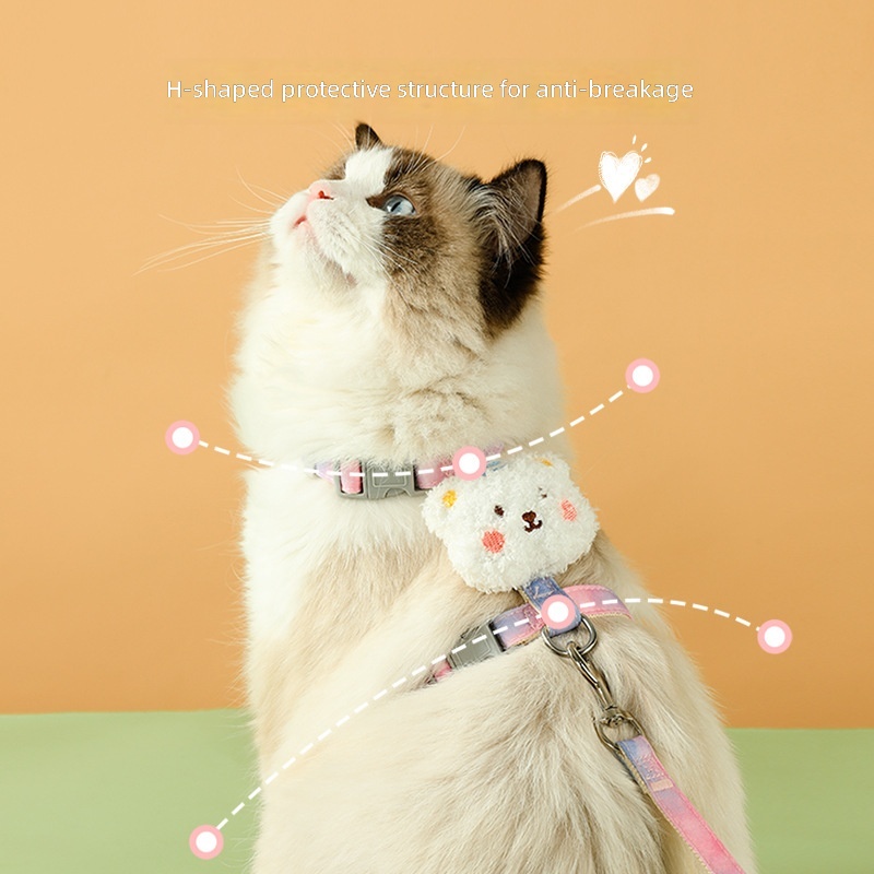 Cats Chest and Back Cute Bear Accessories Anti-break Free into Kitten Safety Buckle Traction Rope Special for Pets Walking Cats - Image 3