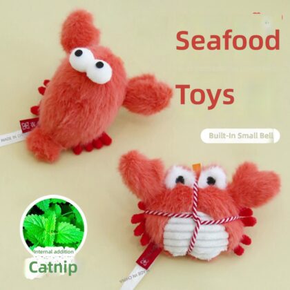 Crab, Lobster, Catnip Toy, Simulated Self-Pleasure, Boredom Relief, Teeth Cleaning, Teething, Bell, Kitten, Kitten Toy