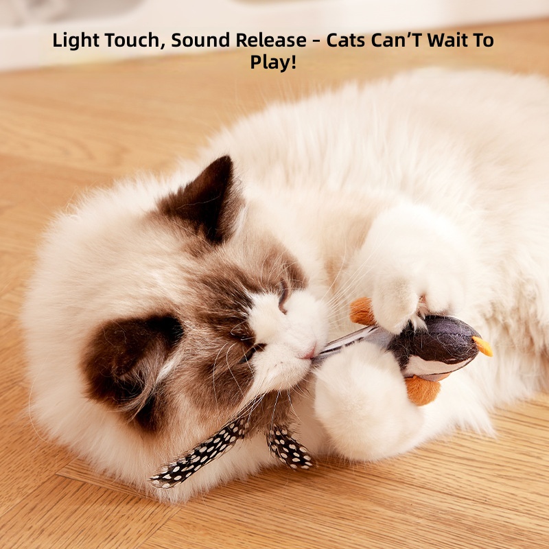 Cat toy simulation bird sound self-hi to relieve boredom and consume physical strength to tease cat stick can be hung into a baby cat toy - Image 2