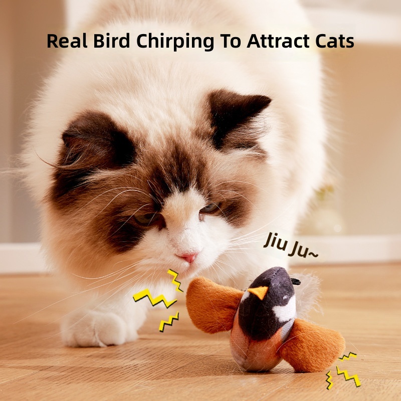 Cat toy simulation bird sound self-hi to relieve boredom and consume physical strength to tease cat stick can be hung into a baby cat toy - Image 3