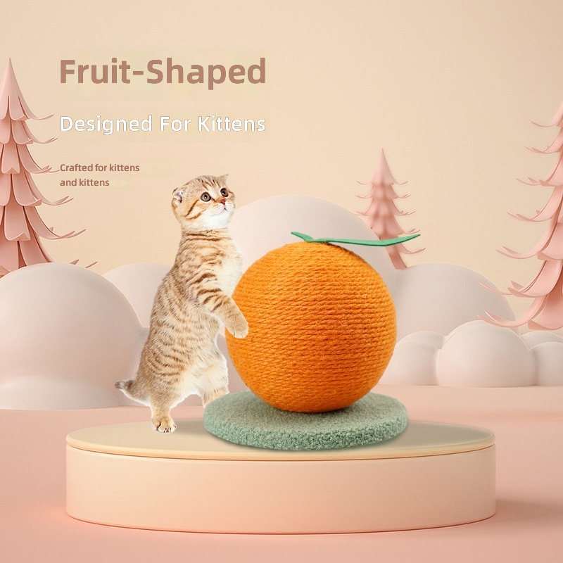Cat scratch board sisal ball fruit toys small and medium cat claw grinding supplies from hi grinding toy in stock wholesale - Image 2