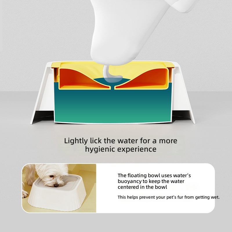 Dog Bowl, Drinking Bowl, Non-Wet Mouth, Floating Basin, Buoyant Drinking Fountain, Cat Water Bowl, Neck Protector, Cat Pet Anti-Knock over - Image 2