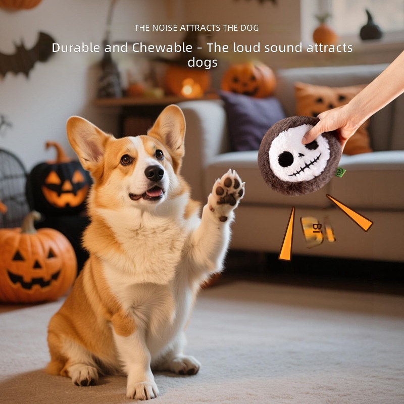 Cross-Border Amazon Dog Sounding Toy Halloween Plush Doll Self-Pleasure and Boredom Relief Artifact Bite-Resistant Teething Toy - Image 3