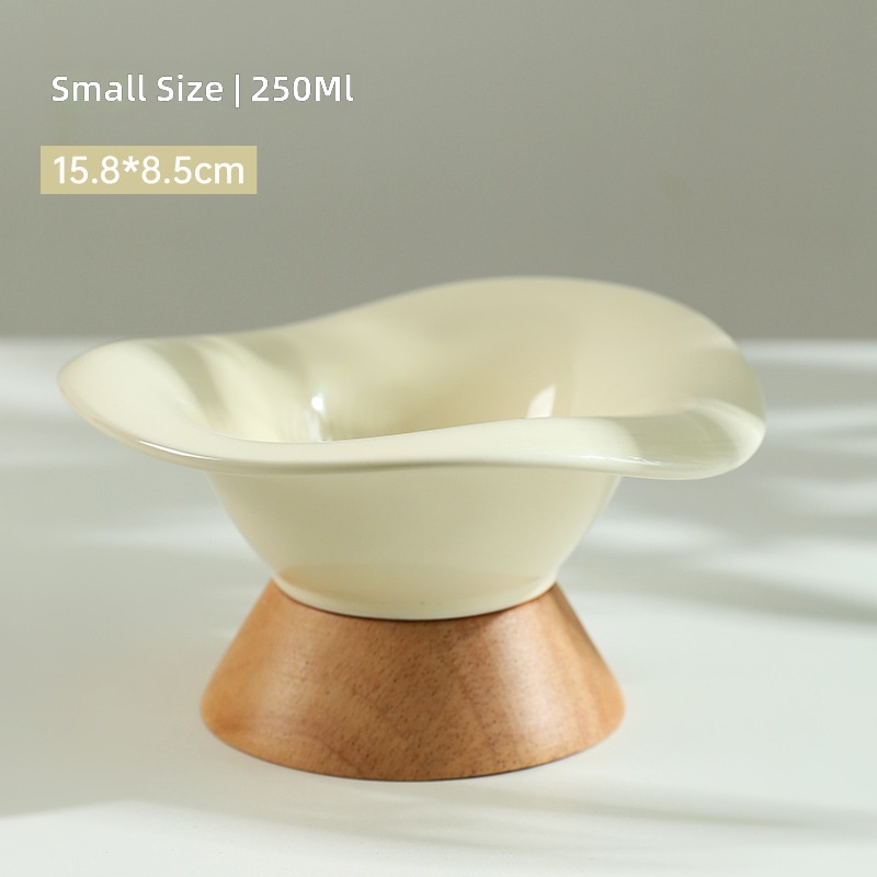 New Cat Tall Wooden Seat Ceramic Bowl to Protect Cervical Spinee, Dog Bowl, Dog Rice Bowl, Cat Food Bowl, Anti-Knock Drinking Bowl - Image 8