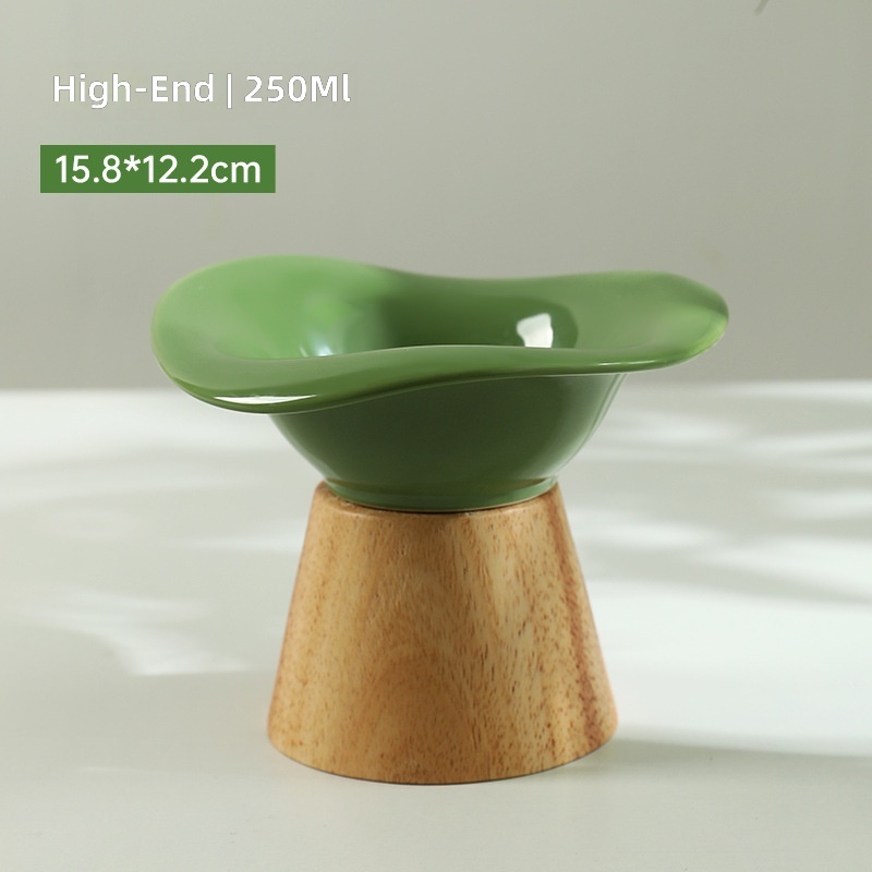 New Cat Tall Wooden Seat Ceramic Bowl to Protect Cervical Spinee, Dog Bowl, Dog Rice Bowl, Cat Food Bowl, Anti-Knock Drinking Bowl - Image 10