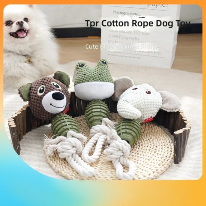 Dog toys TPR cotton rope bite wear-resistant tooth dog toys to relieve boredom training interactive pet supplies in stock wholesale
