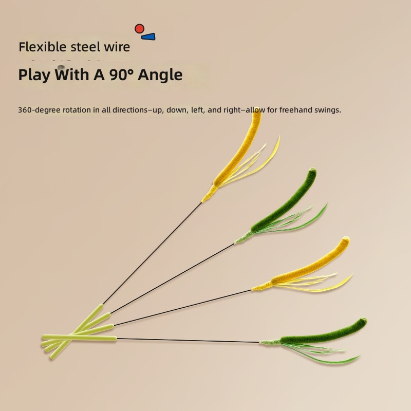 Cat tickle cat stick sounding cat toy bell with feather puzzle tickle cat stick toy cross-border in stock wholesale - Image 2