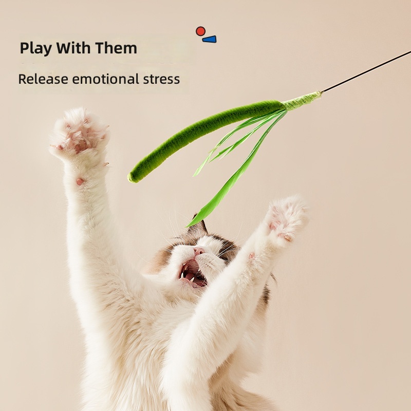 Cat tickle cat stick sounding cat toy bell with feather puzzle tickle cat stick toy cross-border in stock wholesale - Image 3