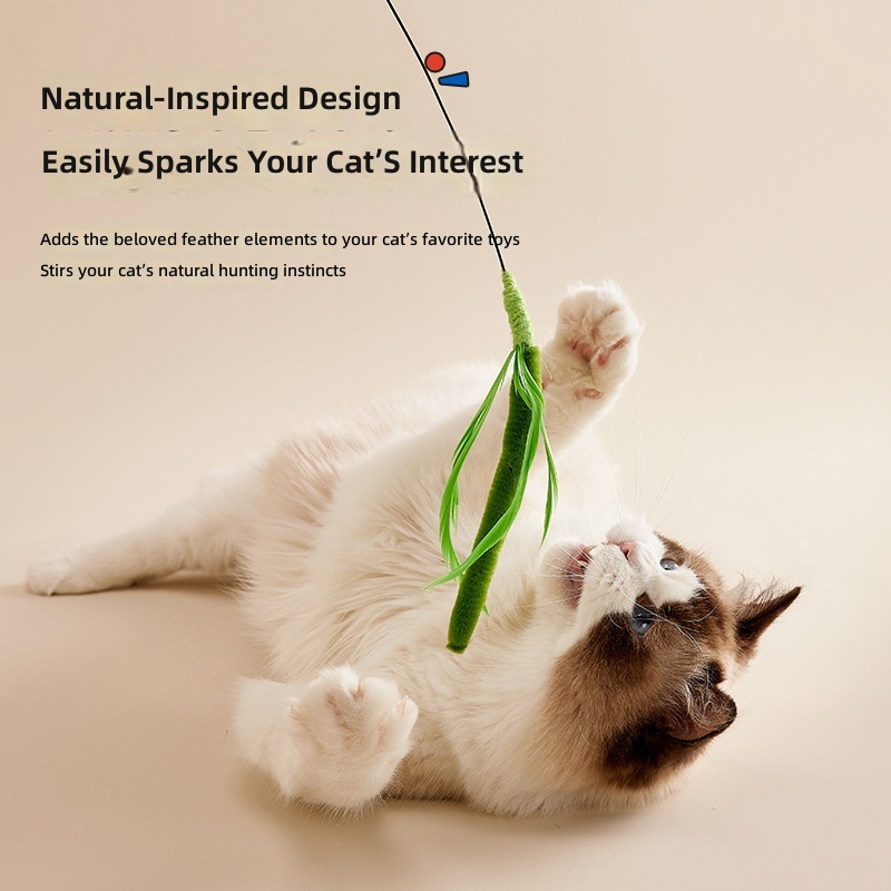 Cat tickle cat stick sounding cat toy bell with feather puzzle tickle cat stick toy cross-border in stock wholesale - Image 4