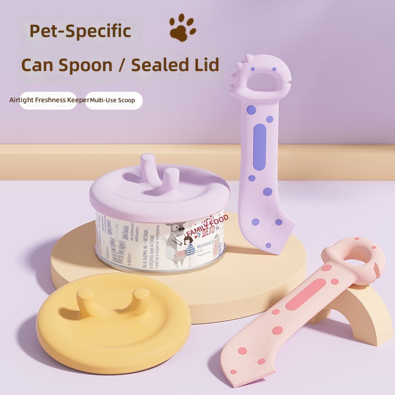New pet cat can spoon cat multifunctional can opener pet wet food feeding spoon open lid cat spoon suit