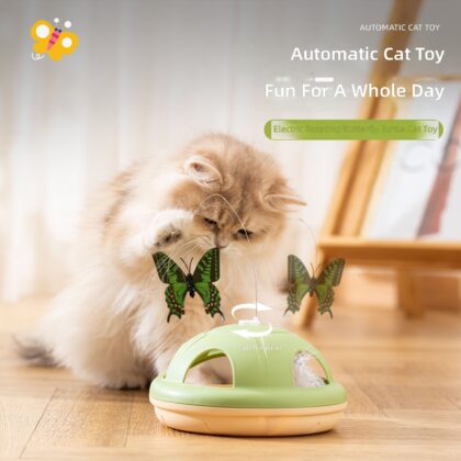 Electric Cat Toy Butterfly Flying Automatic Cat Turntable Teasing Cat Ball Kitten Self-Pleasure Boredom Relief Artifact Cat Whack-A-Mole
