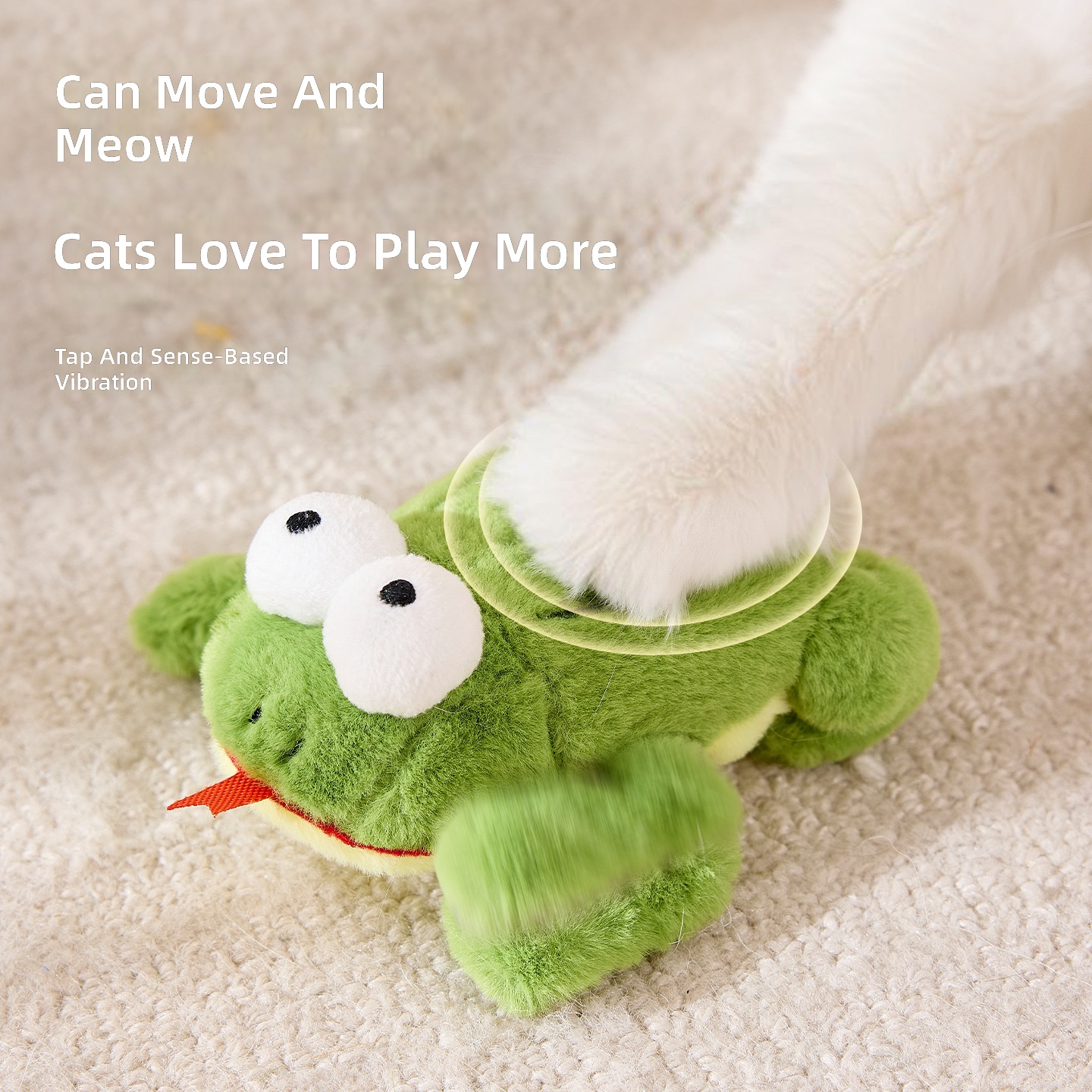Electric Cat Toy, Self-Pleasure and Boredom Relief Artifact, Small Frog Sounding Cat Toy Ball, Automatic Cat Teasing Stick, Cross-Border Wholesale