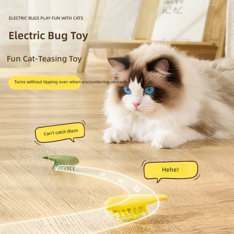 New Electric Cat Toy, Small Bug Cat Toy, Self-Pleasure and Boredom Relief Artifact, Interactive Pet Toy, Cross-Border Wholesale