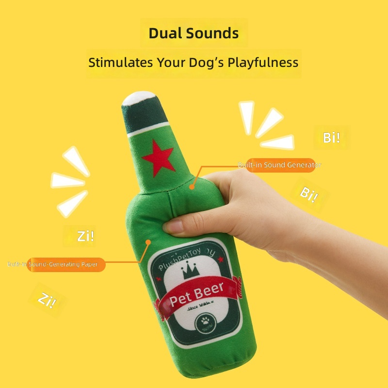 New Dog Toy Simulation Wine Bottle Containing Sound Paper Sound Molar Toy Washable Bite Resistant Toy Wholesale - Image 3