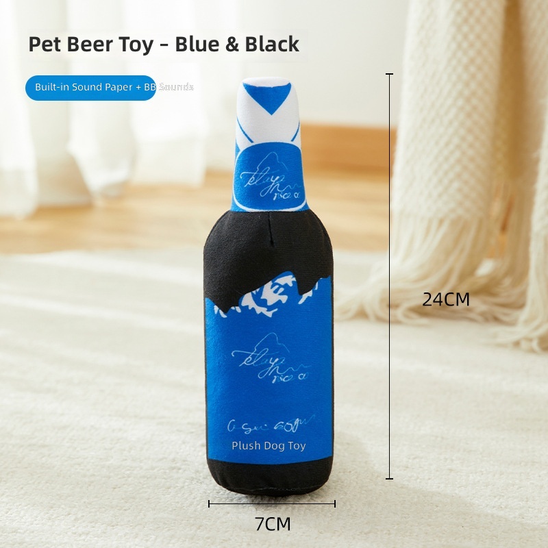 New Dog Toy Simulation Wine Bottle Containing Sound Paper Sound Molar Toy Washable Bite Resistant Toy Wholesale - Image 7