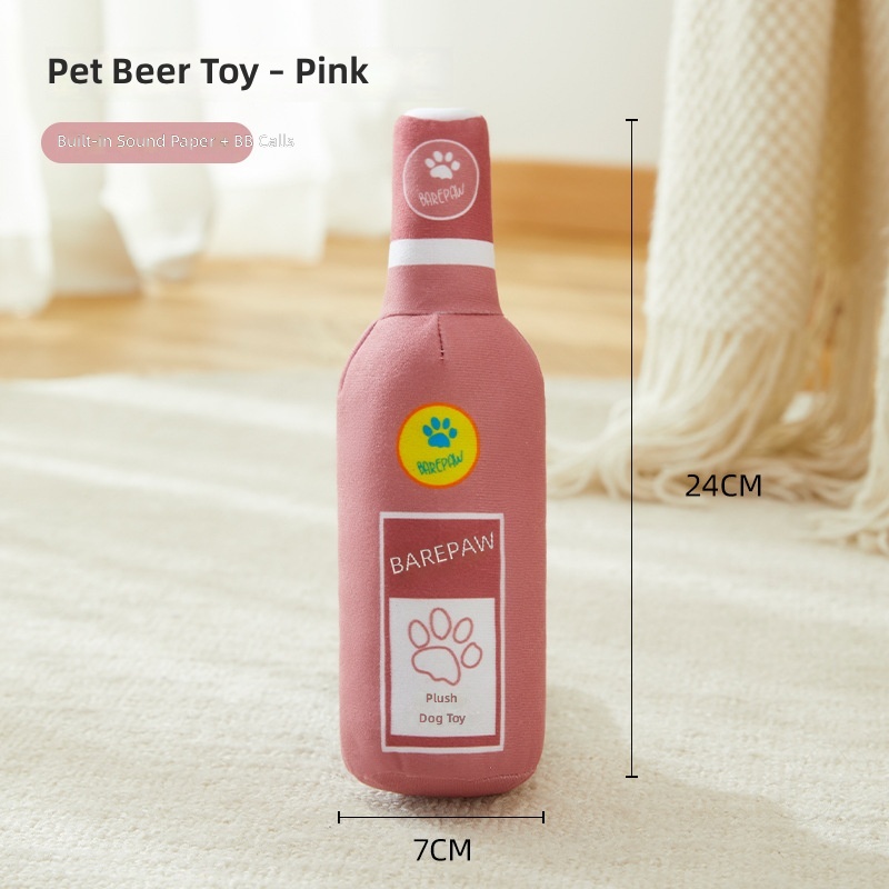 New Dog Toy Simulation Wine Bottle Containing Sound Paper Sound Molar Toy Washable Bite Resistant Toy Wholesale - Image 8