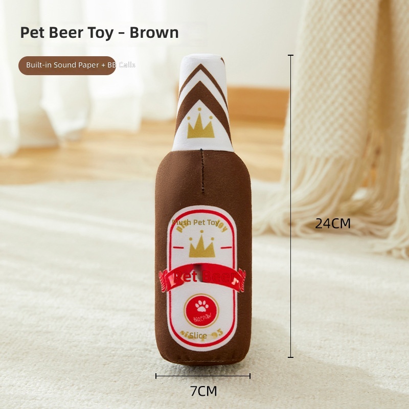 New Dog Toy Simulation Wine Bottle Containing Sound Paper Sound Molar Toy Washable Bite Resistant Toy Wholesale - Image 9