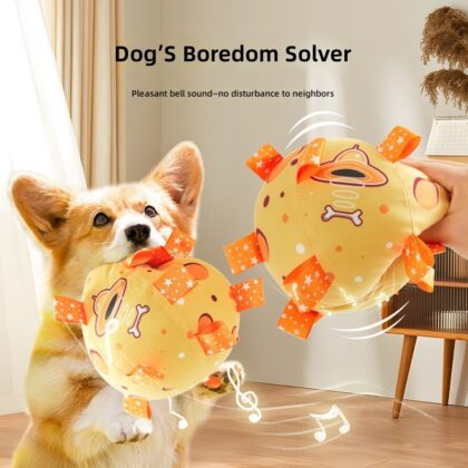 New pet plush football dog outdoor interactive toy bite-resistant pet interactive tug of war Amazon wholesale