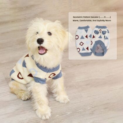 Patterned Korean-Style Sweater Dog Clothing Puppy Clothes Small Dog Pet Clothes Autumn and Winter Clothing in Stock Wholesale