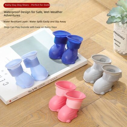 New dog rain boots Teddy small dog waterproof f dirty dog shoes anti-scratch bite dog foot cover pet shoes