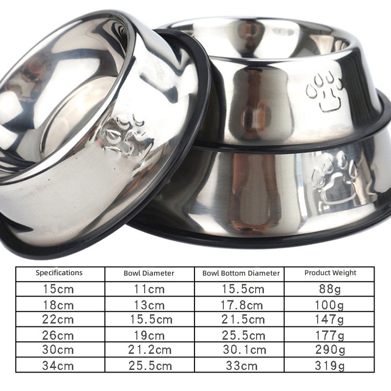 Dropshipping Pet Supplies Stainless Steel Dog Bowl Cat Bowl Non-Slip Large Dog Food Bowl Dog Bowl Stainless Steel Pet Bowl - Image 12