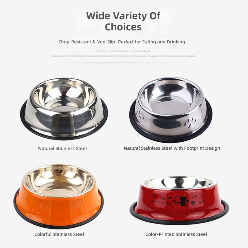 Dropshipping Pet Supplies Stainless Steel Dog Bowl Cat Bowl Non-Slip Large Dog Food Bowl Dog Bowl Stainless Steel Pet Bowl - Image 2