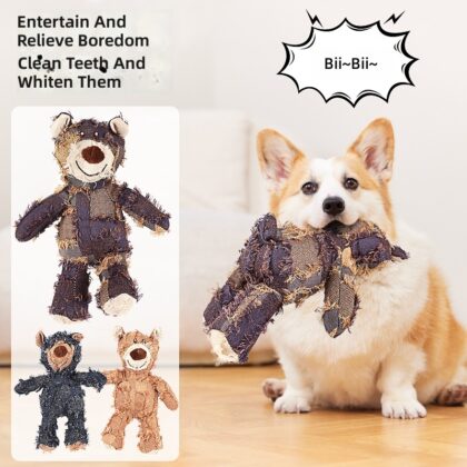 Pet Toys Bite-resistant Dog Plush Toys Bite-resistant Molar Teeth Cleaning Dog Toys Bite-resistant Beggar Bear Dog Toys