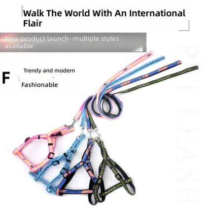 Dog Leash Chest Strap Dog Walking Rope Pet Supplies Dog Leash Color Printed Small Dog Walking Rope