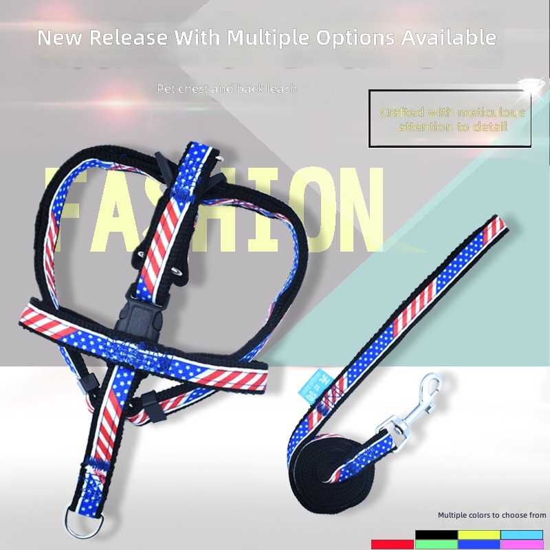 Dog Leash Chest Strap Dog Walking Rope Pet Supplies Dog Leash Color Printed Small Dog Walking Rope - Image 2