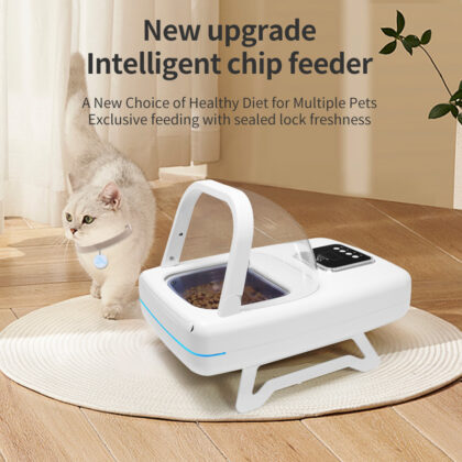 Smart Pet Chip-Activated Feeder for Cats and Dogs; Timer and Portion Control for Dry and Wet Food; Universal Design; Exclusive Use to Prevent Food Theft