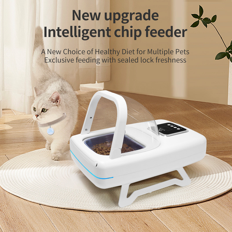 Smart Pet Chip-Activated Feeder for Cats and Dogs; Timer and Portion Control for Dry and Wet Food; Universal Design; Exclusive Use to Prevent Food Theft