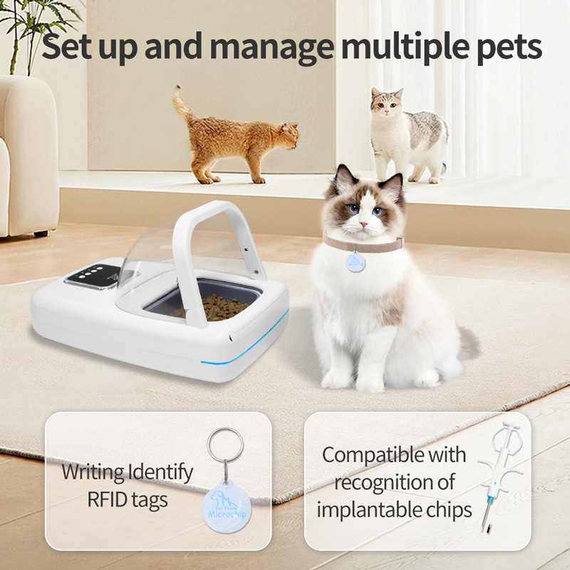 Smart Pet Chip-Activated Feeder for Cats and Dogs; Timer and Portion Control for Dry and Wet Food; Universal Design; Exclusive Use to Prevent Food Theft - Image 2
