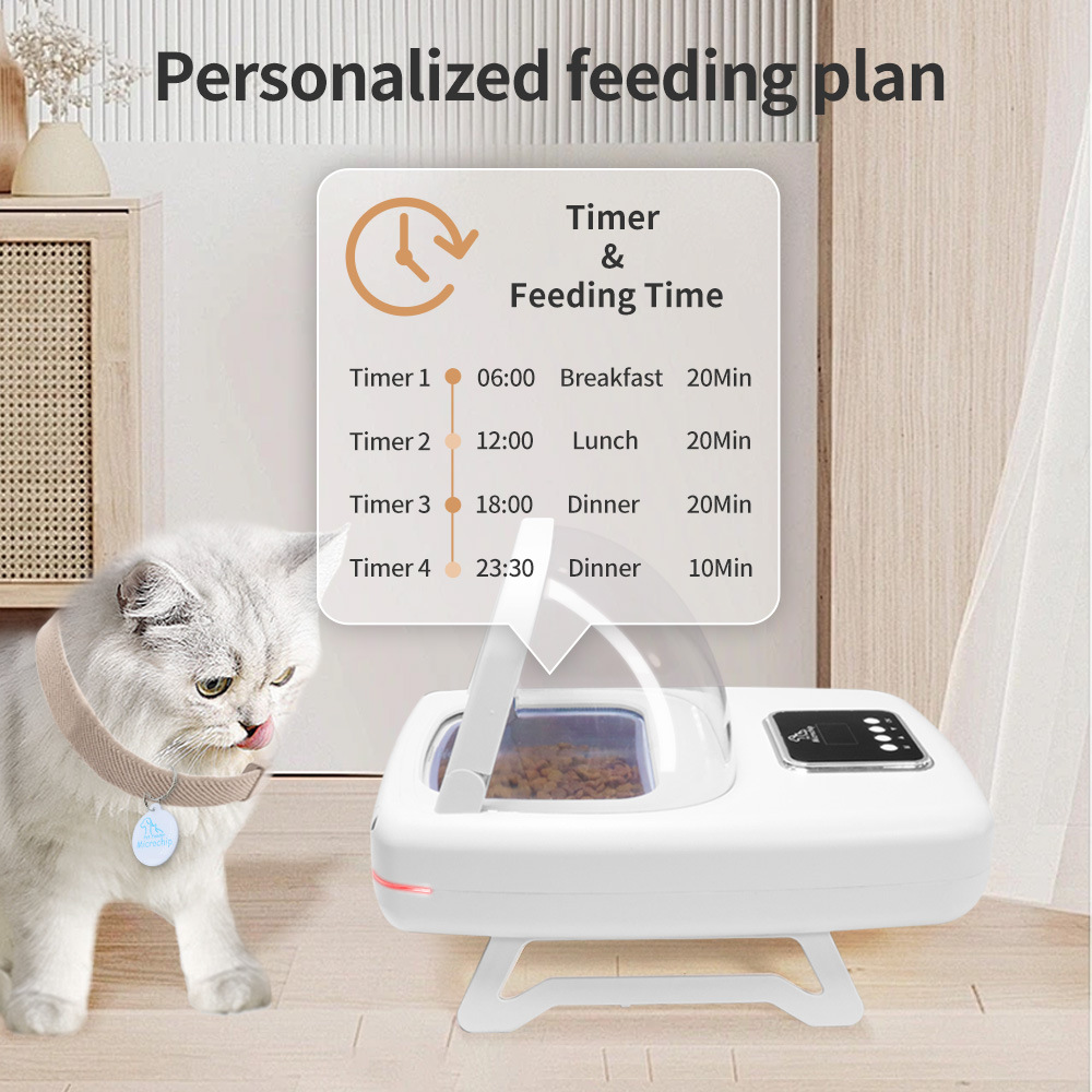 Smart Pet Chip-Activated Feeder for Cats and Dogs; Timer and Portion Control for Dry and Wet Food; Universal Design; Exclusive Use to Prevent Food Theft - Image 4