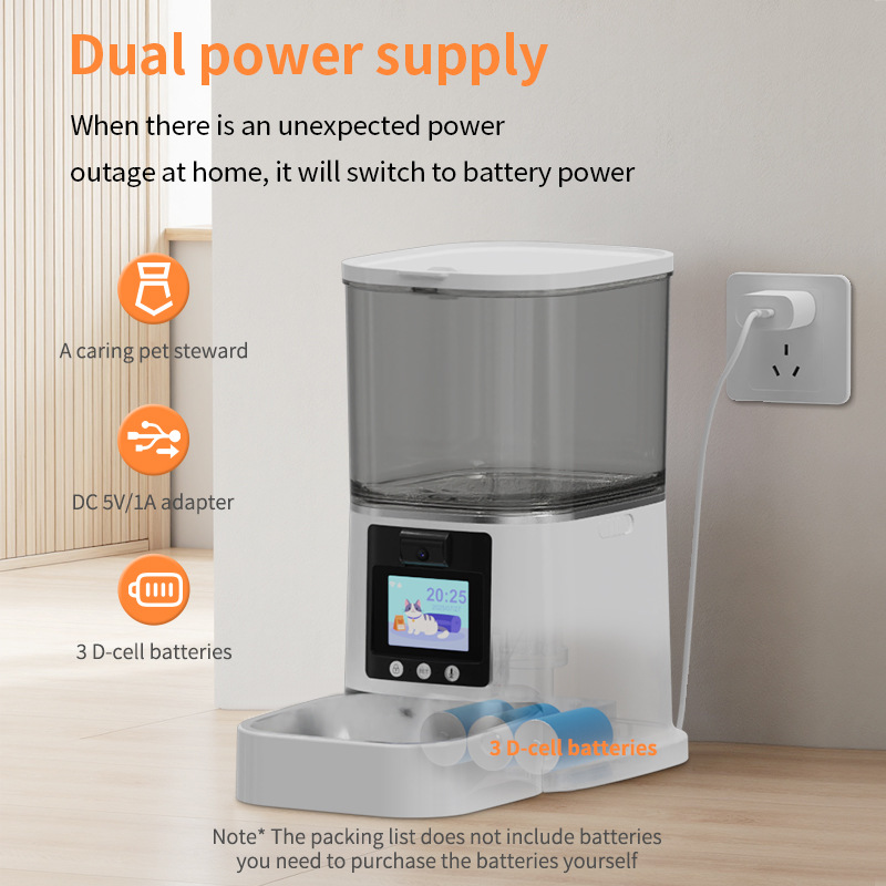 Cross-border pet automatic feeder with camera 6L large capacity remote monitoring cat and dog smart feeder wholesale - Image 2