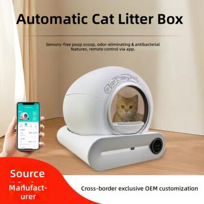 Smart Cat Litter Basin Cleaning Cat Toilet Automatic 65L Large Cat Basin Cat Litter Basin Deodorant Pet Electric