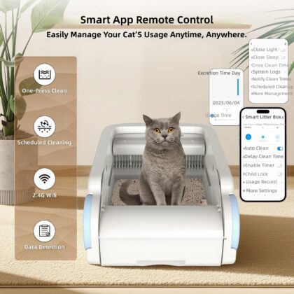 Automatic shoveling excrement cat sand table pet cat smart cat litter box cleaning equipment anti-splash cat toilet wifi control