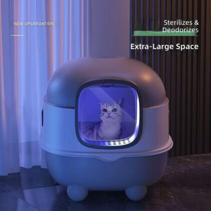 Oversized cat litter box deodorant fully enclosed intelligent sterilization cat toilet cat litter box anti-splash cat excrement