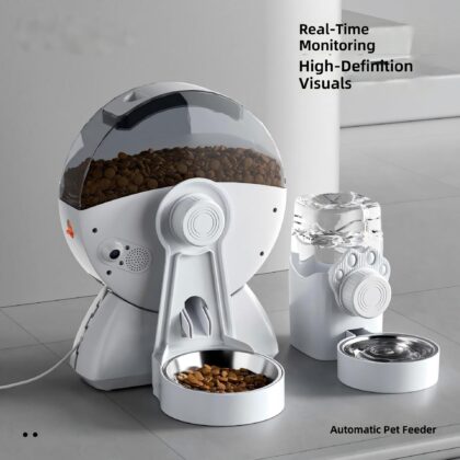 Pet Intelligent Feeder HD Camera Automatic Feeder Timing Quantitative Remote Feeding Dogs and Cats WiFi