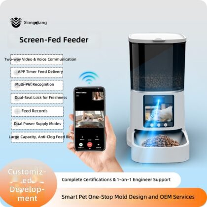 Smart pet feeder 5L large capacity APP remote control two-way video call cat automatic feeding machine