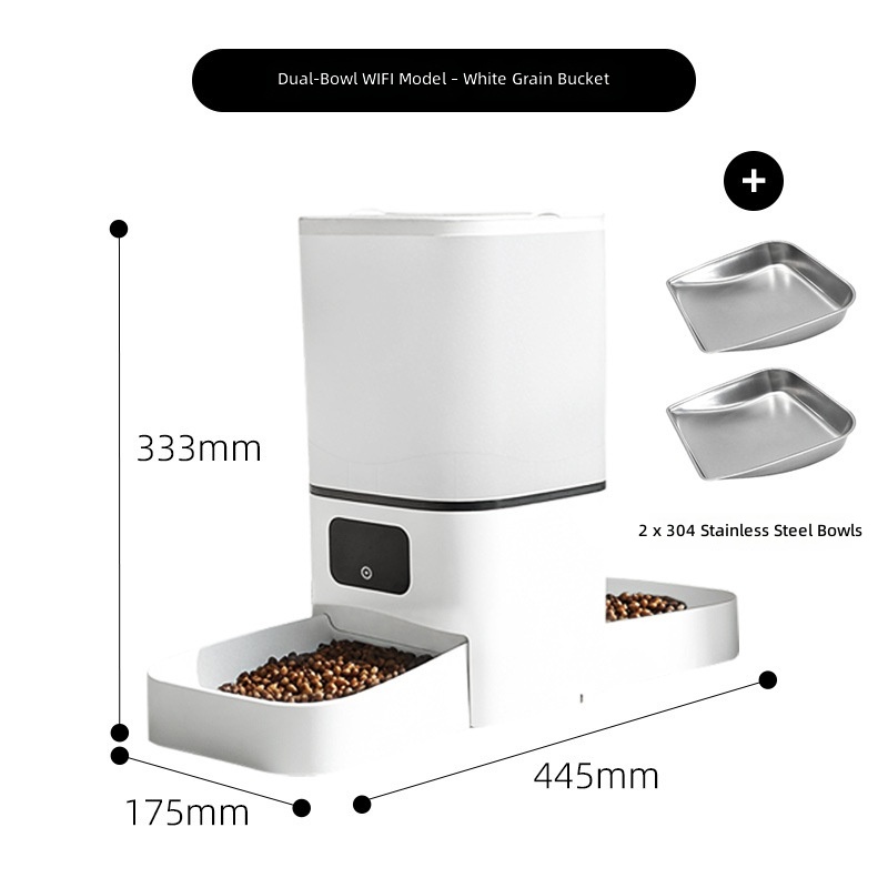 Amazon New Pet Dual-Bowl Automatic Feeder Cat and Dog Food Dispenser Smart Dog Bowl - Image 17