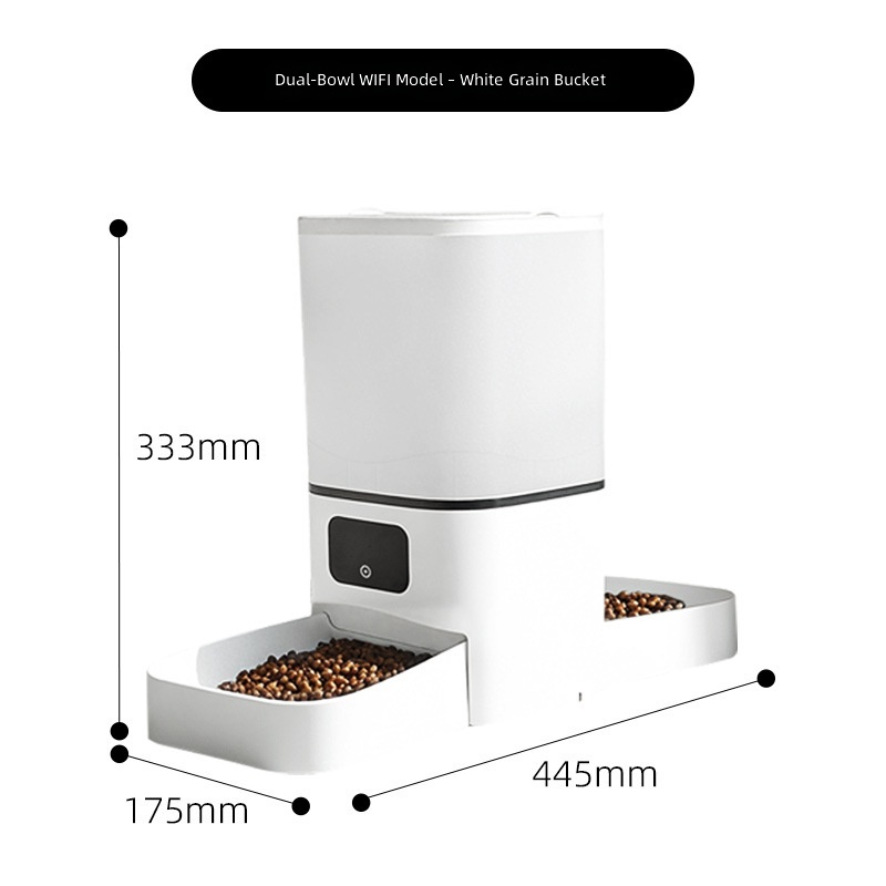 Amazon New Pet Dual-Bowl Automatic Feeder Cat and Dog Food Dispenser Smart Dog Bowl - Image 6