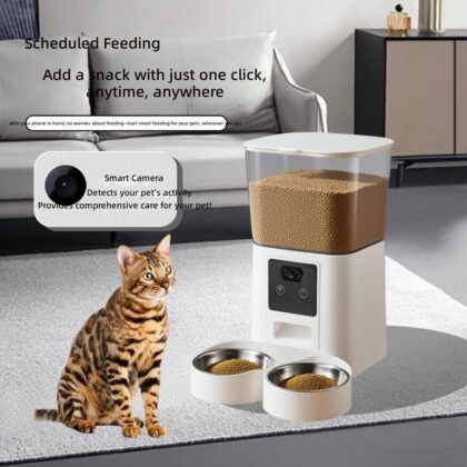 Pet intelligent automatic feeder with monitoring cat and dog timing quantitative visual feeding machine intelligent feeder
