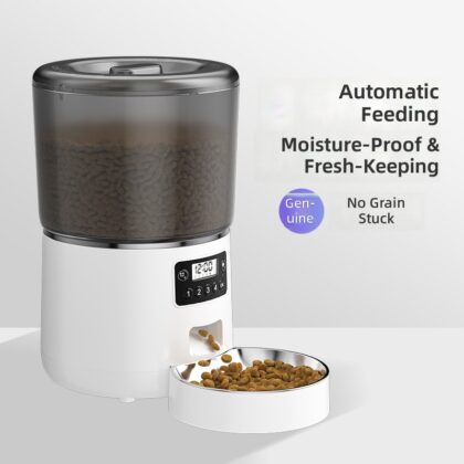 Pet Intelligent Automatic Feeder 4L Smart Mobile Phone Timing Quantitative Remote Feeding Cat and Dog Feeding Machine Manufacturer