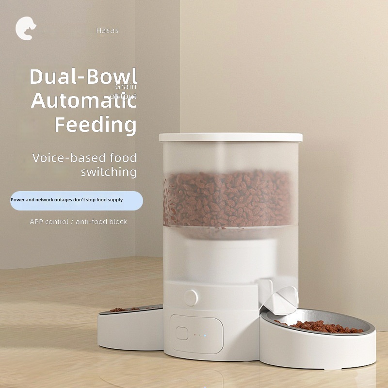 Habas Pet Automatic Feeder: Smart, Large-Capacity Food Dispenser for Cats and Dogs with Timer, Portion Control, and Remote App Management