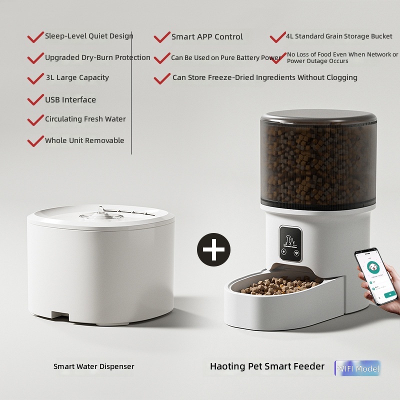 Smart Pet Automatic Feeder, 4L Large Capacity, HD Video Interaction, Automatic Cat Feeder, Pet Supplies - Image 9