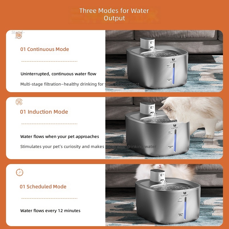 Pet Water Dispenser Wireless Unplugged Cat Water Dispenser Intelligent Cycle Dog Water Feeder Stainless Steel Water Dispenser - Image 2