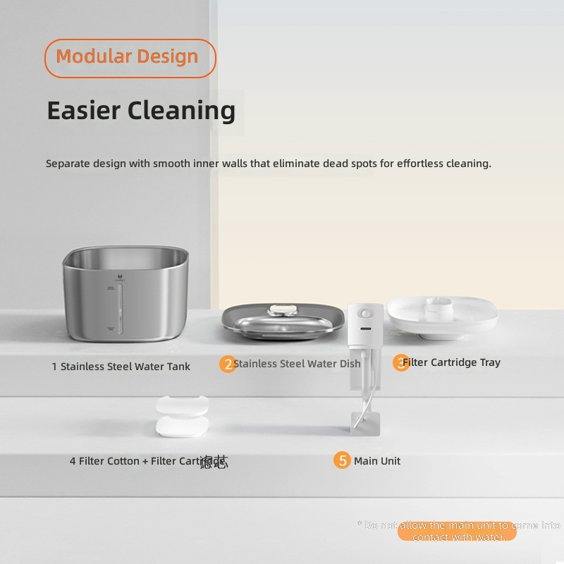 Pet Water Dispenser Wireless Unplugged Cat Water Dispenser Intelligent Cycle Dog Water Feeder Stainless Steel Water Dispenser - Image 4